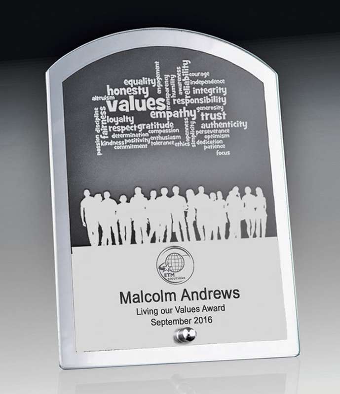 Spiegelkantiger Klarglasbogen