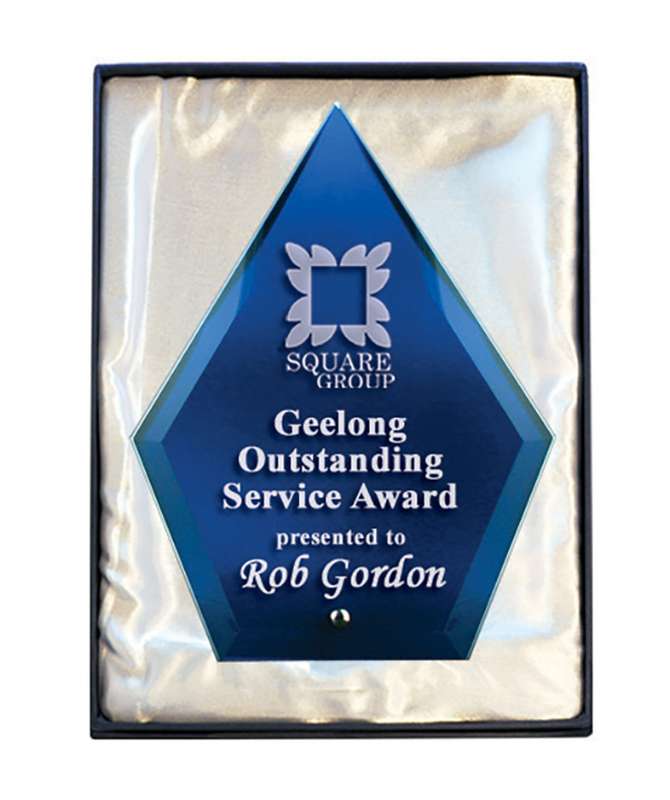 Laser-Glas-Pfeilspitze-Blau