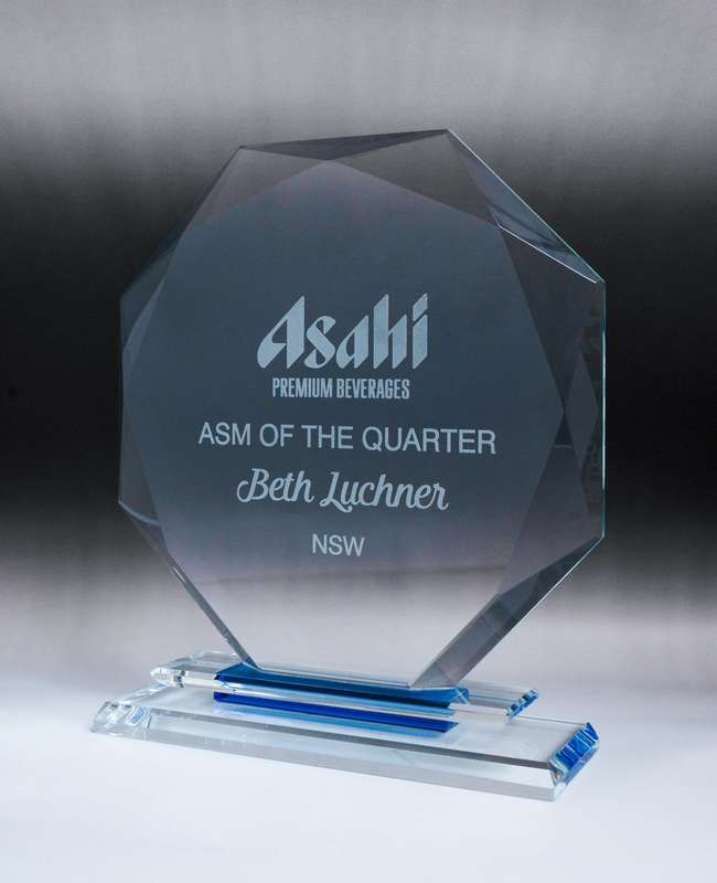 Aquamarin Glas-Achteck