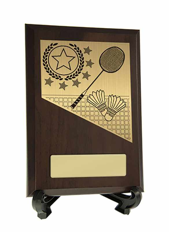 Badminton-Thema auf Plakette