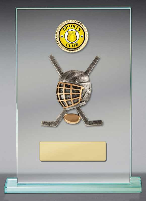 Eishockey-Motiv auf Glas