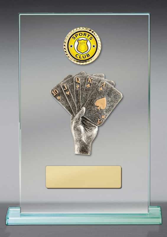 Poker-Motiv auf Glas