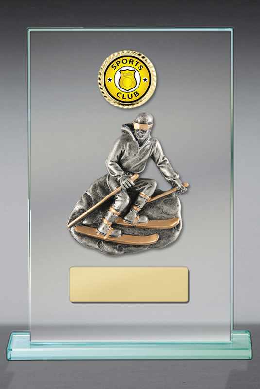 Skifahren Thema auf Glas