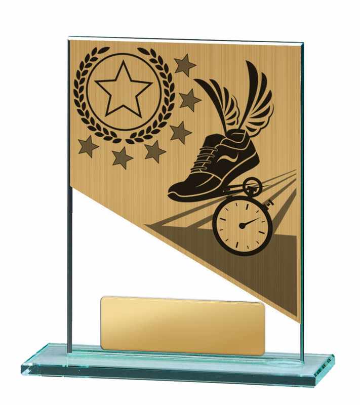 Leichtathletik-Thema auf Glas