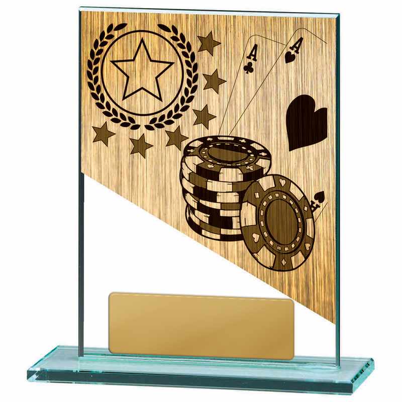 Poker-Motiv auf Glas