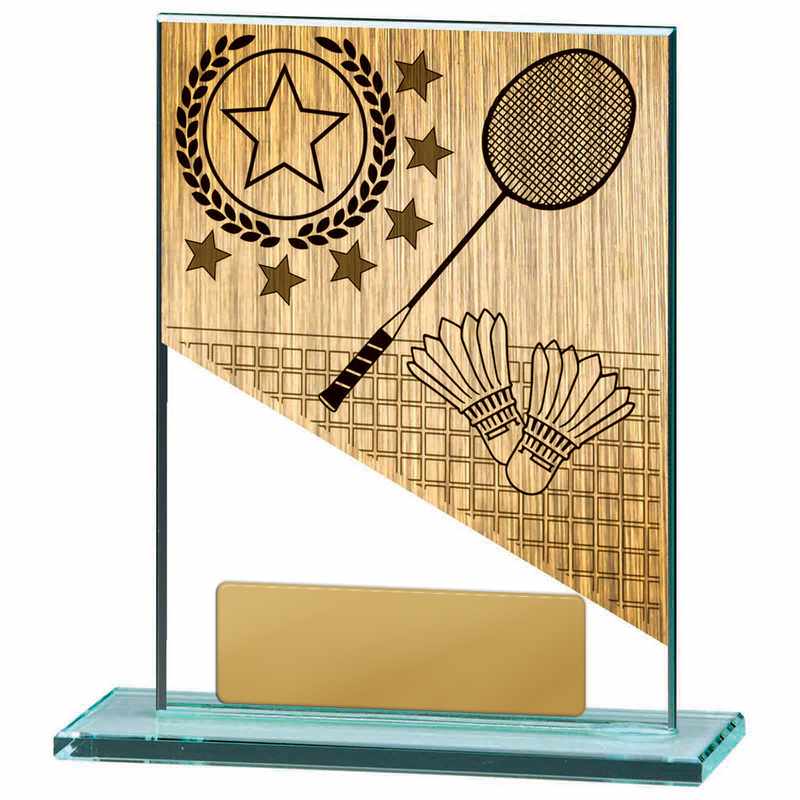 Badminton-Thema auf Glas