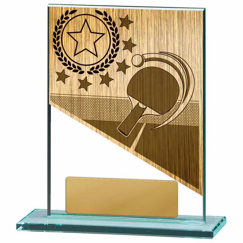 Tischtennis-Thema auf Glas