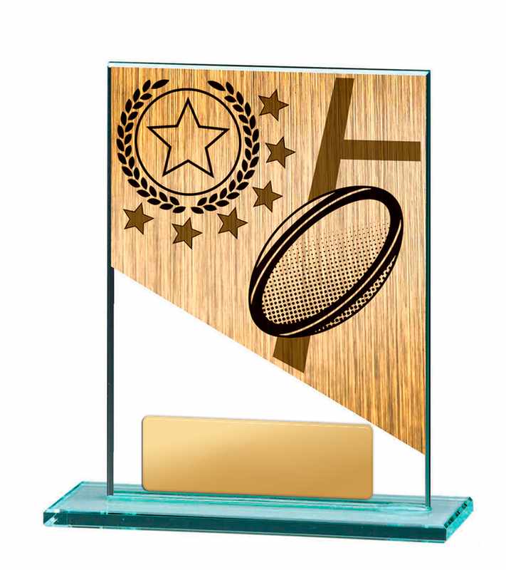 Rugby-Motiv auf Glas