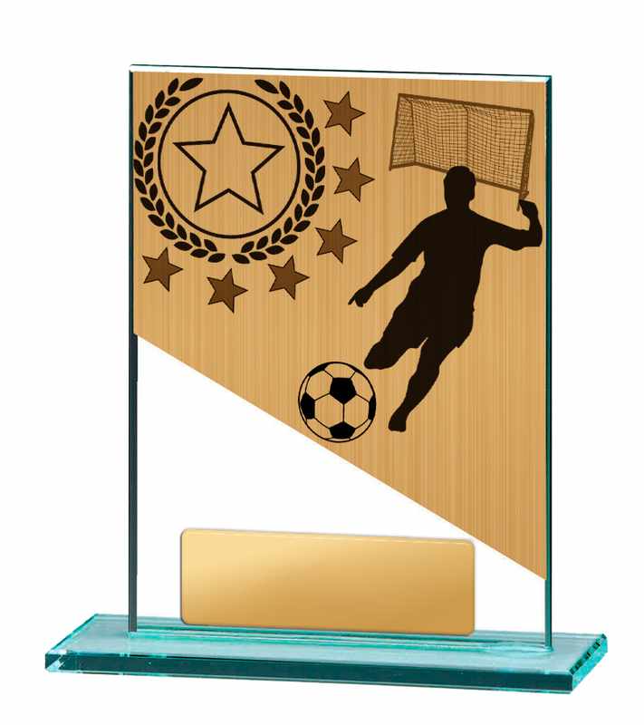 Fußballmotiv auf Glas