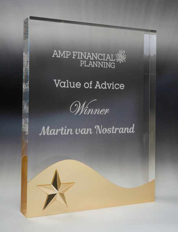 Goldene leuchtende Acryl-Rechteckwelle