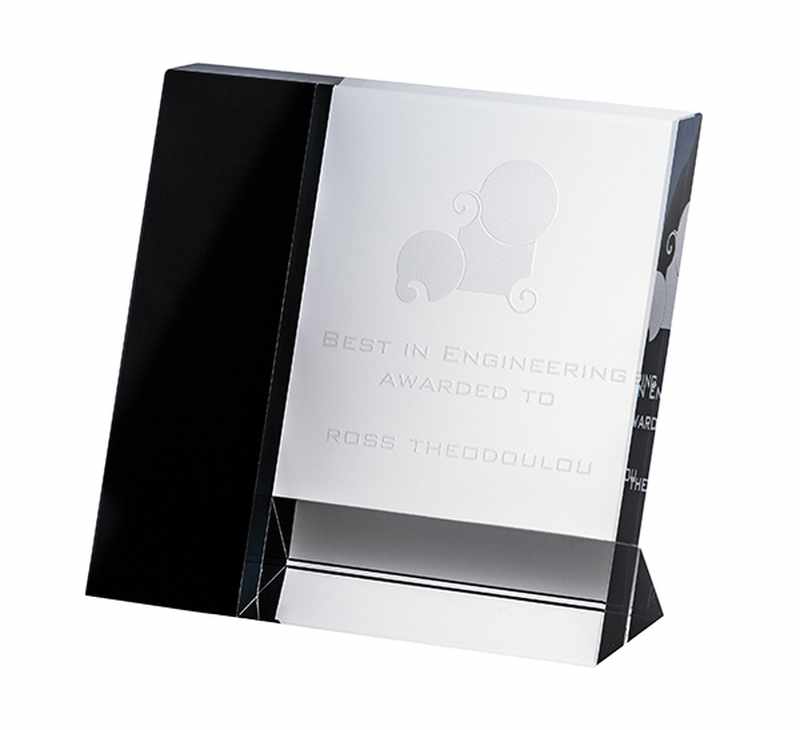 Schwarzer und klarer Kristall – Rechteck