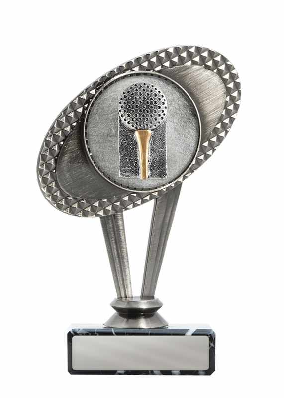 Metall-Golf-Motiv auf Sockel