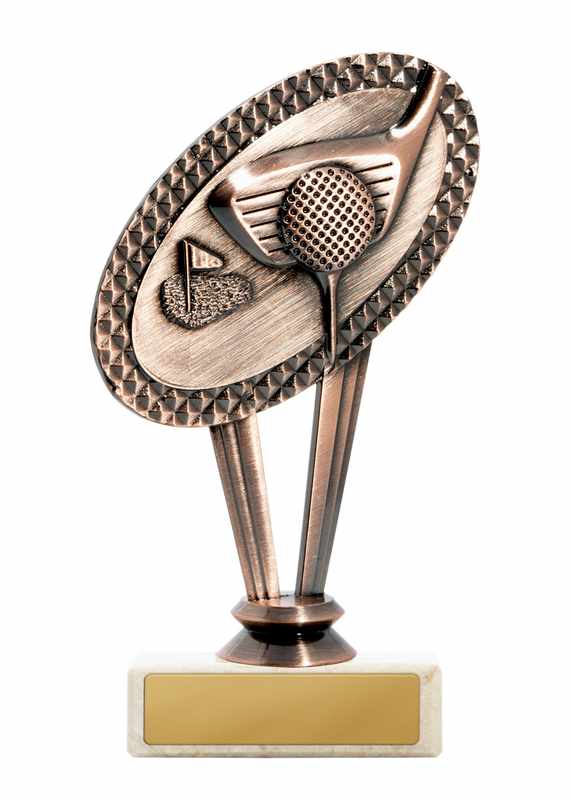 Metall-Golf-Motiv auf Sockel