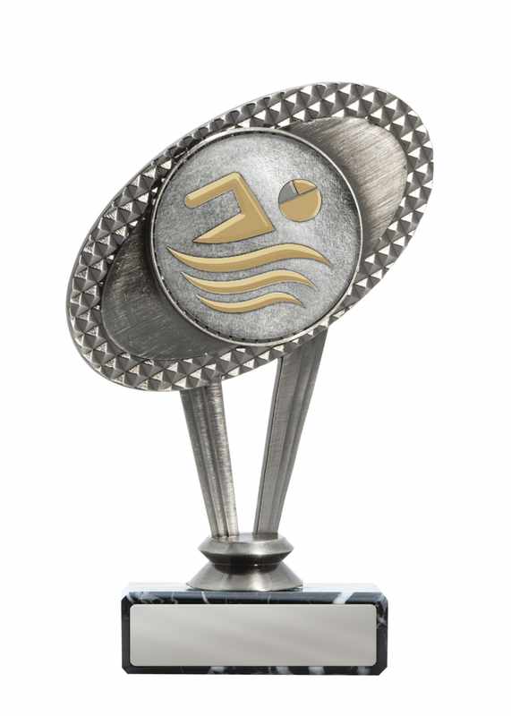 Lebensrettungsmotiv aus Metall auf dem Sockel